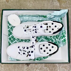 Kate Spade White Sneakers with Black Polka Dots, Complete with packaging!